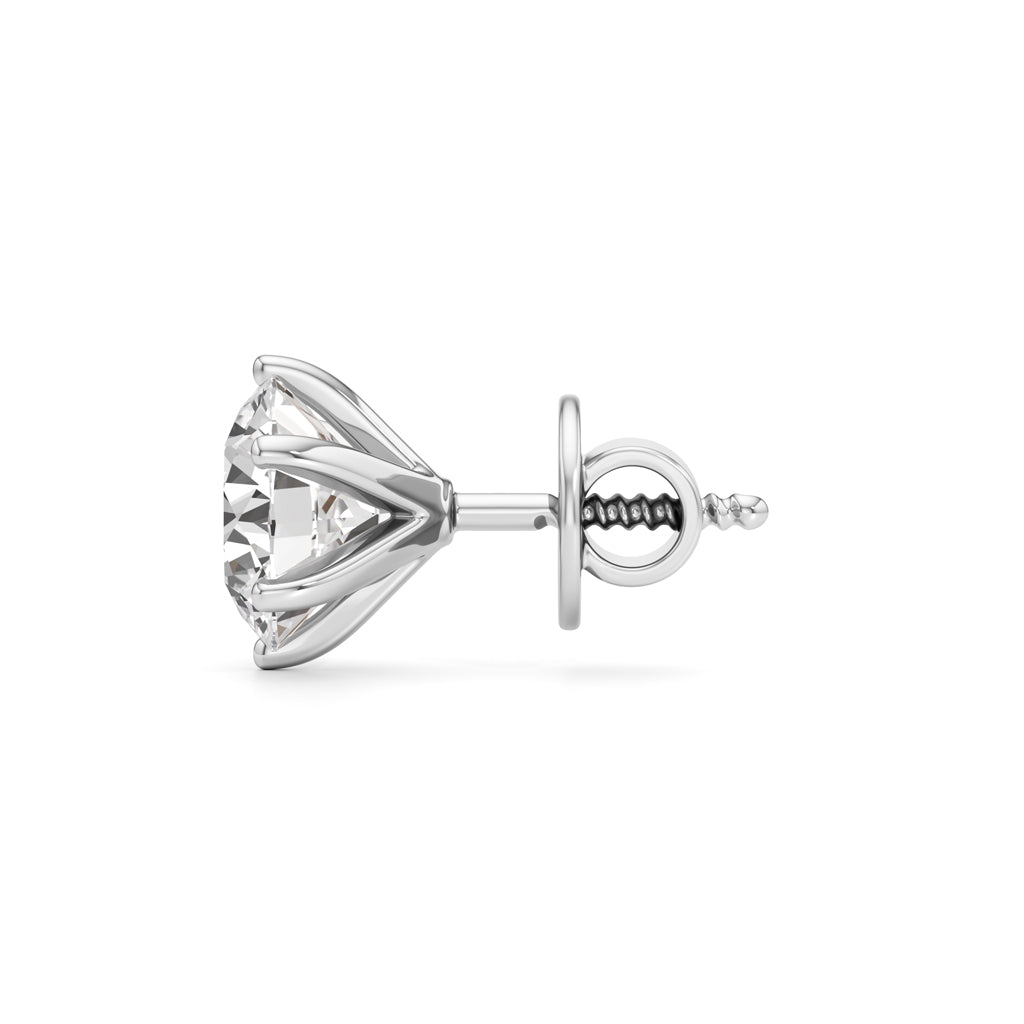 225Ct Round Shape Solitaire Studs Earrings