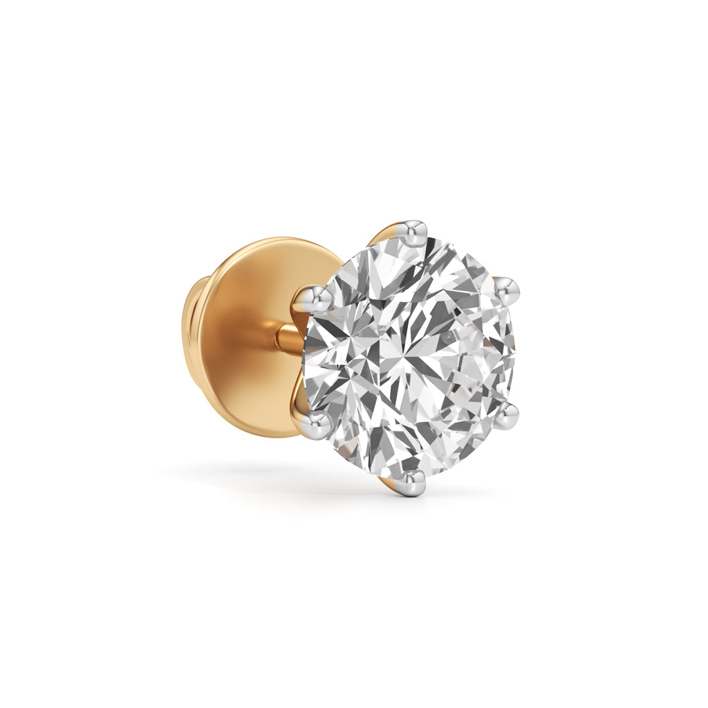 225Ct Round Shape Solitaire Studs Earrings