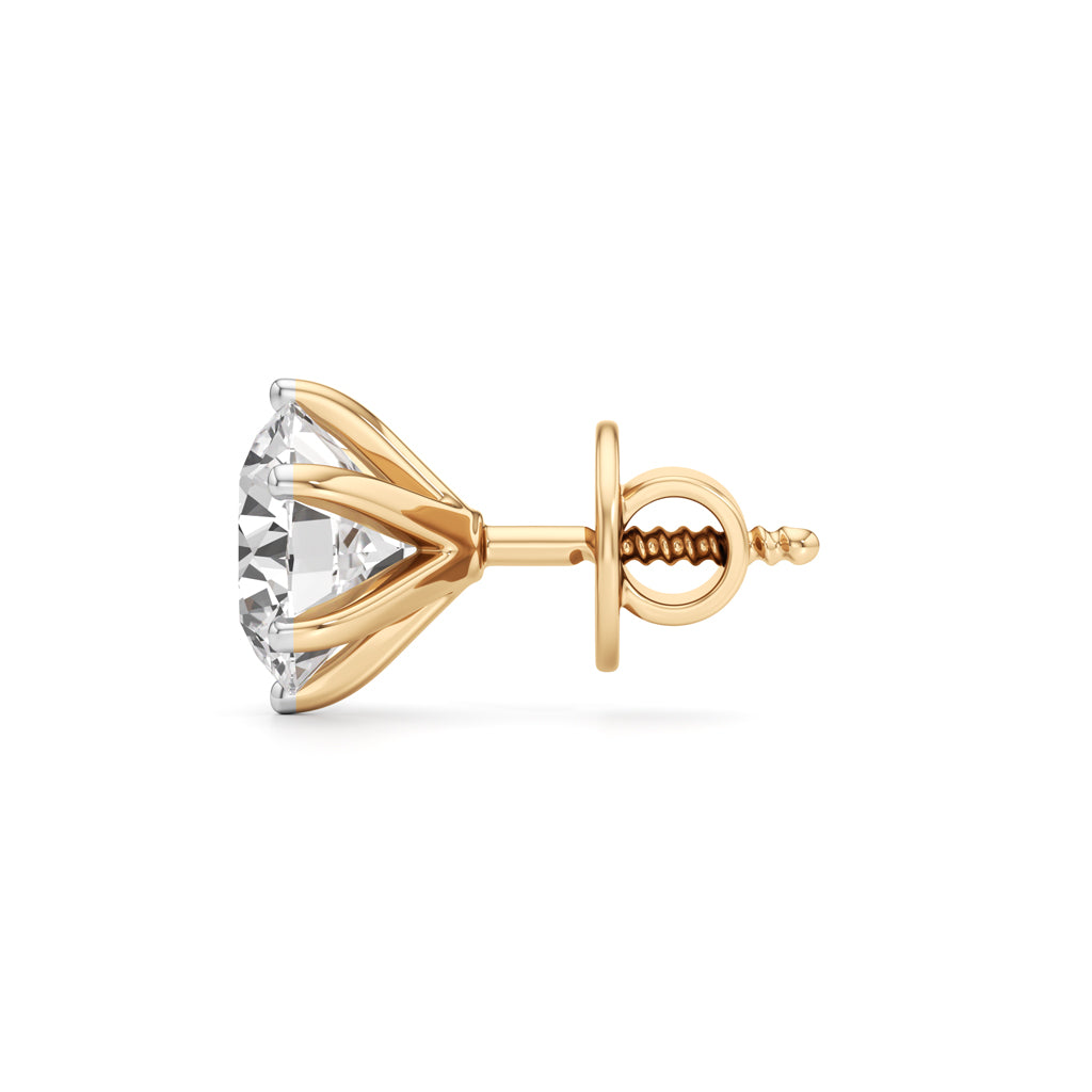 225Ct Round Shape Solitaire Studs Earrings