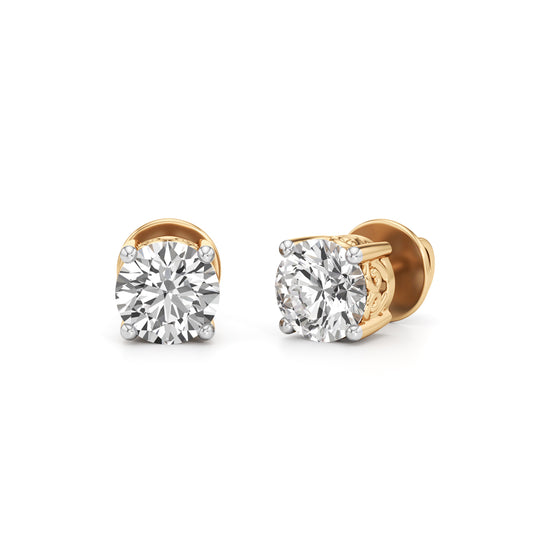 15Ct Round Shape Solitaire Studs Earrings
