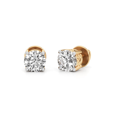 15Ct Round Shape Solitaire Studs Earrings