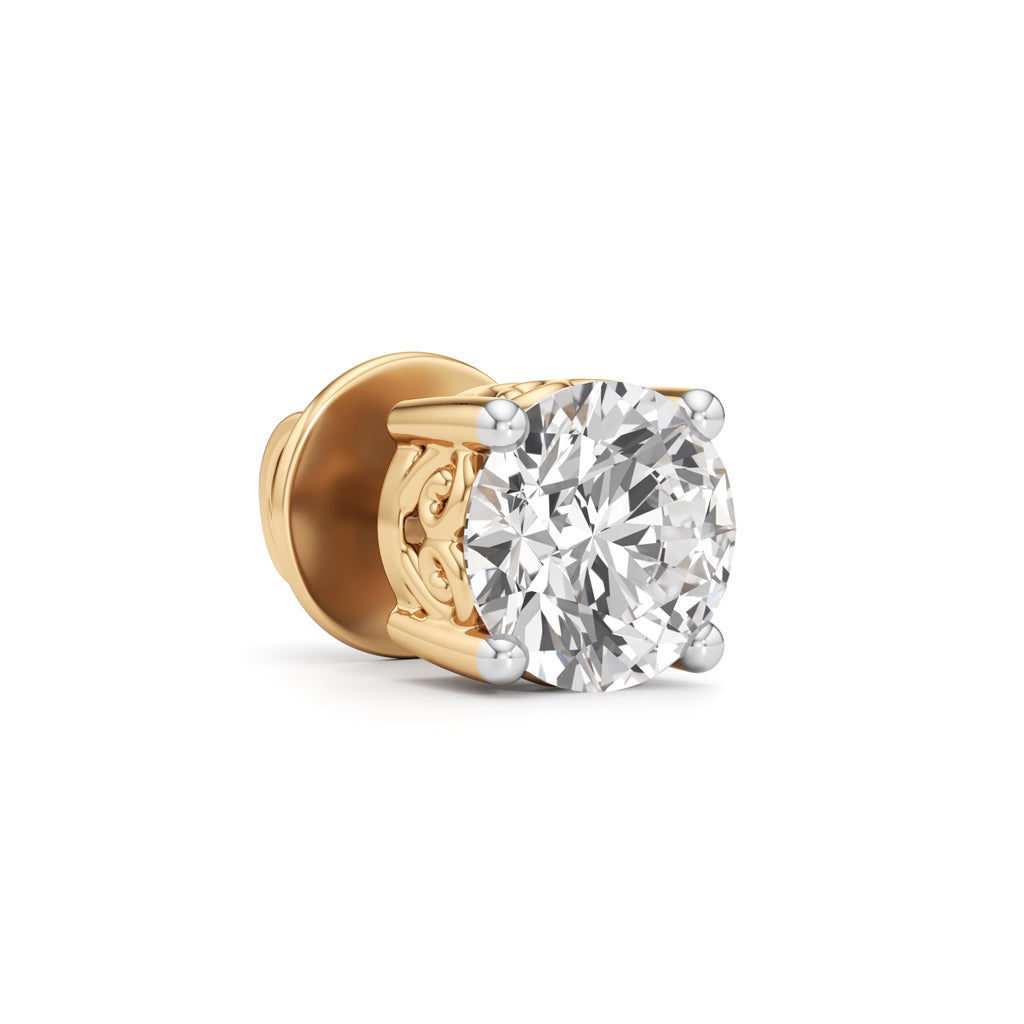 15Ct Round Shape Solitaire Studs Earrings