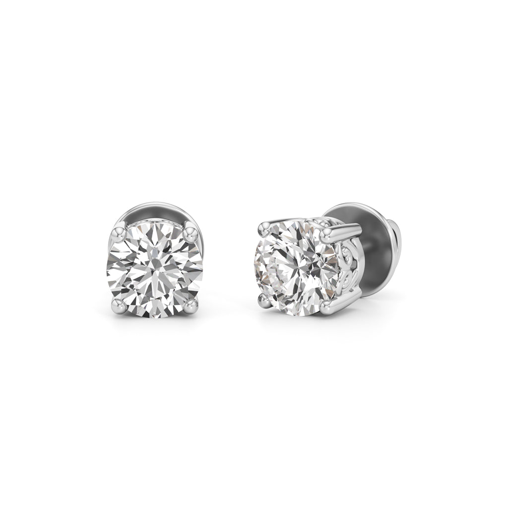 15Ct Round Shape Solitaire Studs Earrings