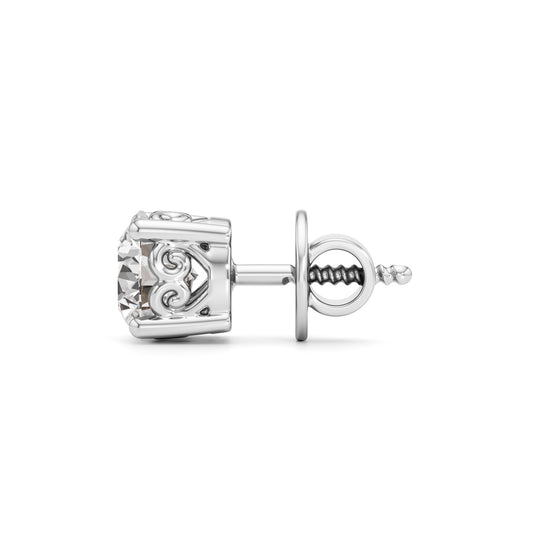 15Ct Round Shape Solitaire Studs Earrings