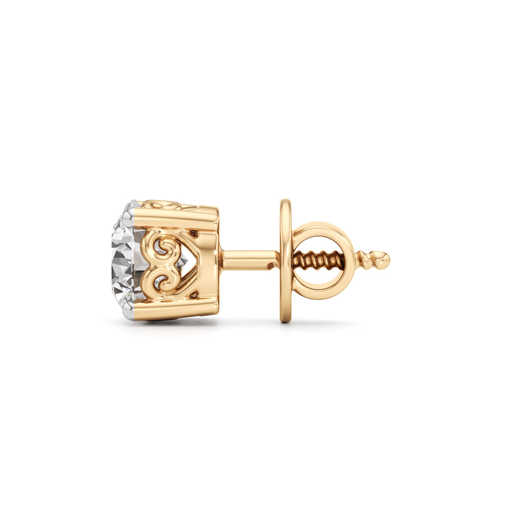 15Ct Round Shape Solitaire Studs Earrings