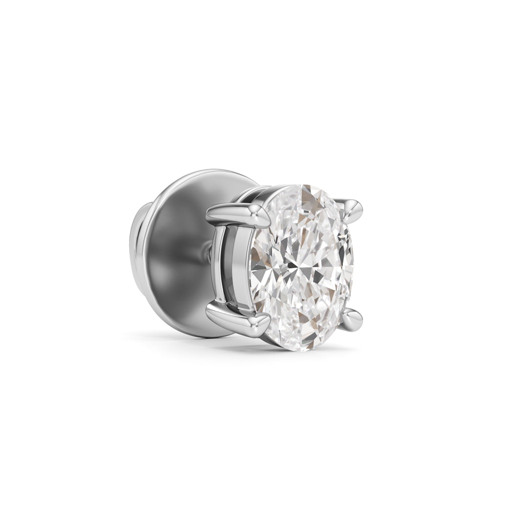 05Ct Oval Shape Solitaire Studs Earrings