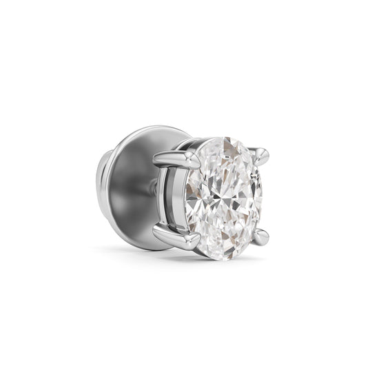 05Ct Oval Shape Solitaire Studs Earrings