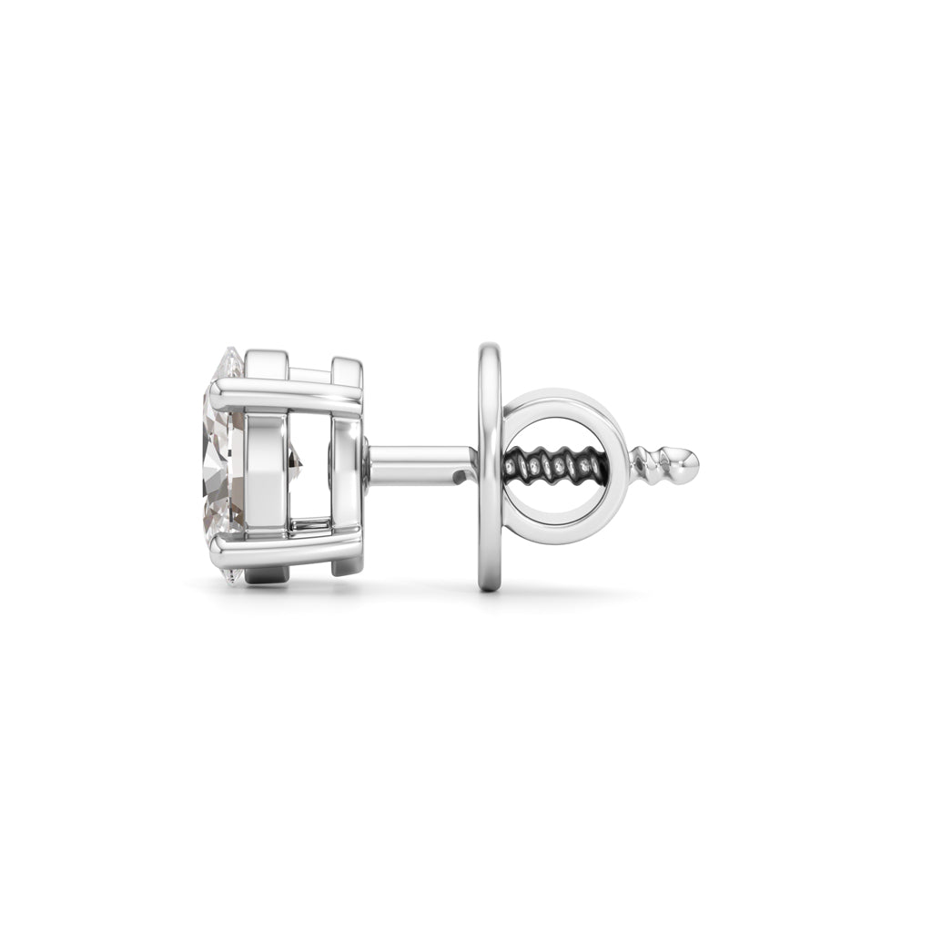 05Ct Oval Shape Solitaire Studs Earrings
