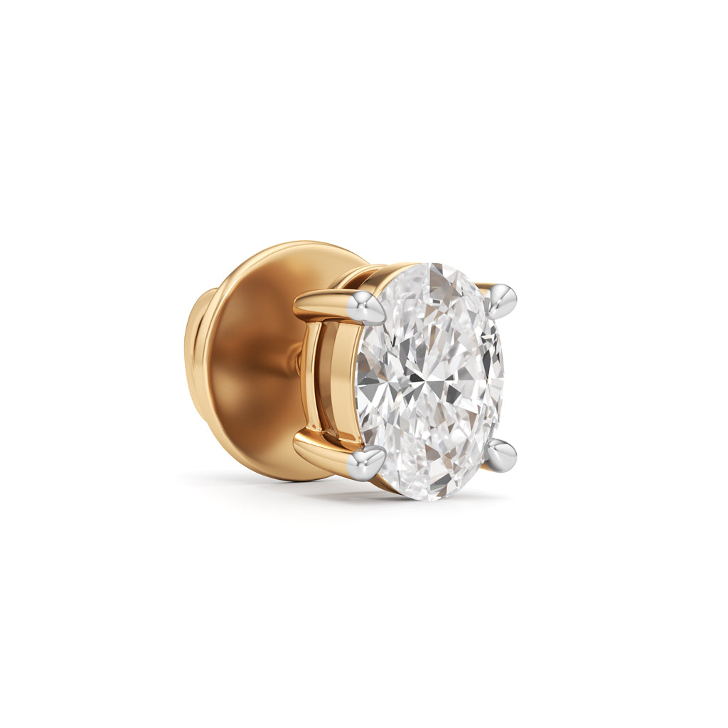 05Ct Oval Shape Solitaire Studs Earrings