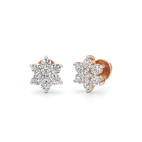 125Ct Round Shape Fancy Studs Earrings