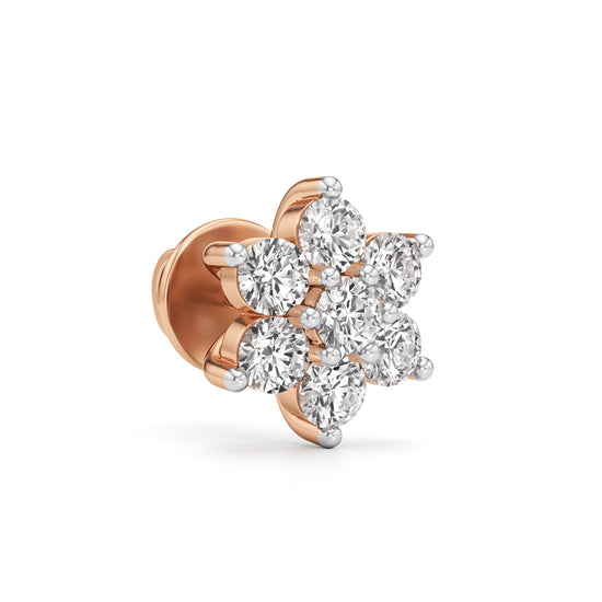 125Ct Round Shape Fancy Studs Earrings