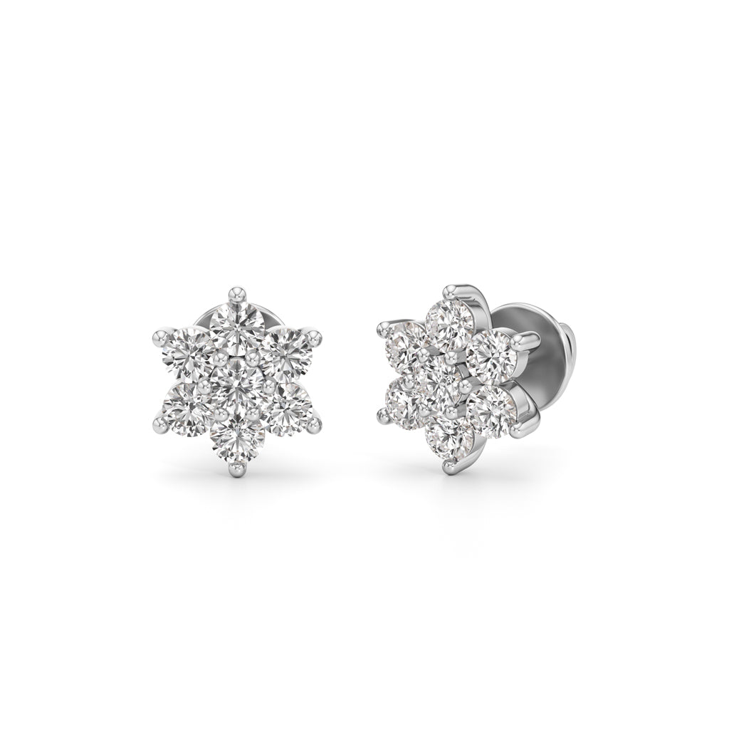 125Ct Round Shape Fancy Studs Earrings