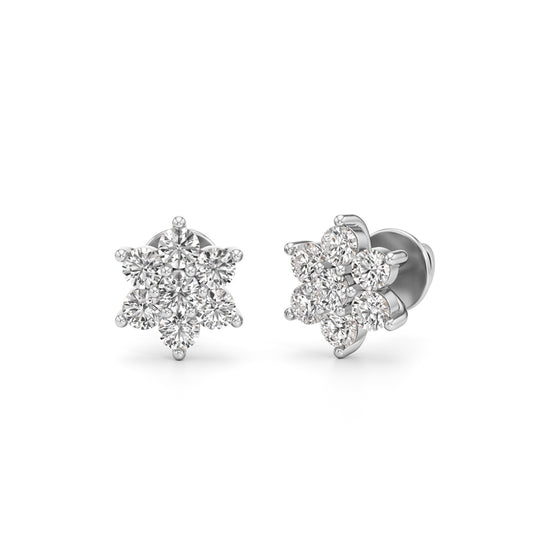 125Ct Round Shape Fancy Studs Earrings
