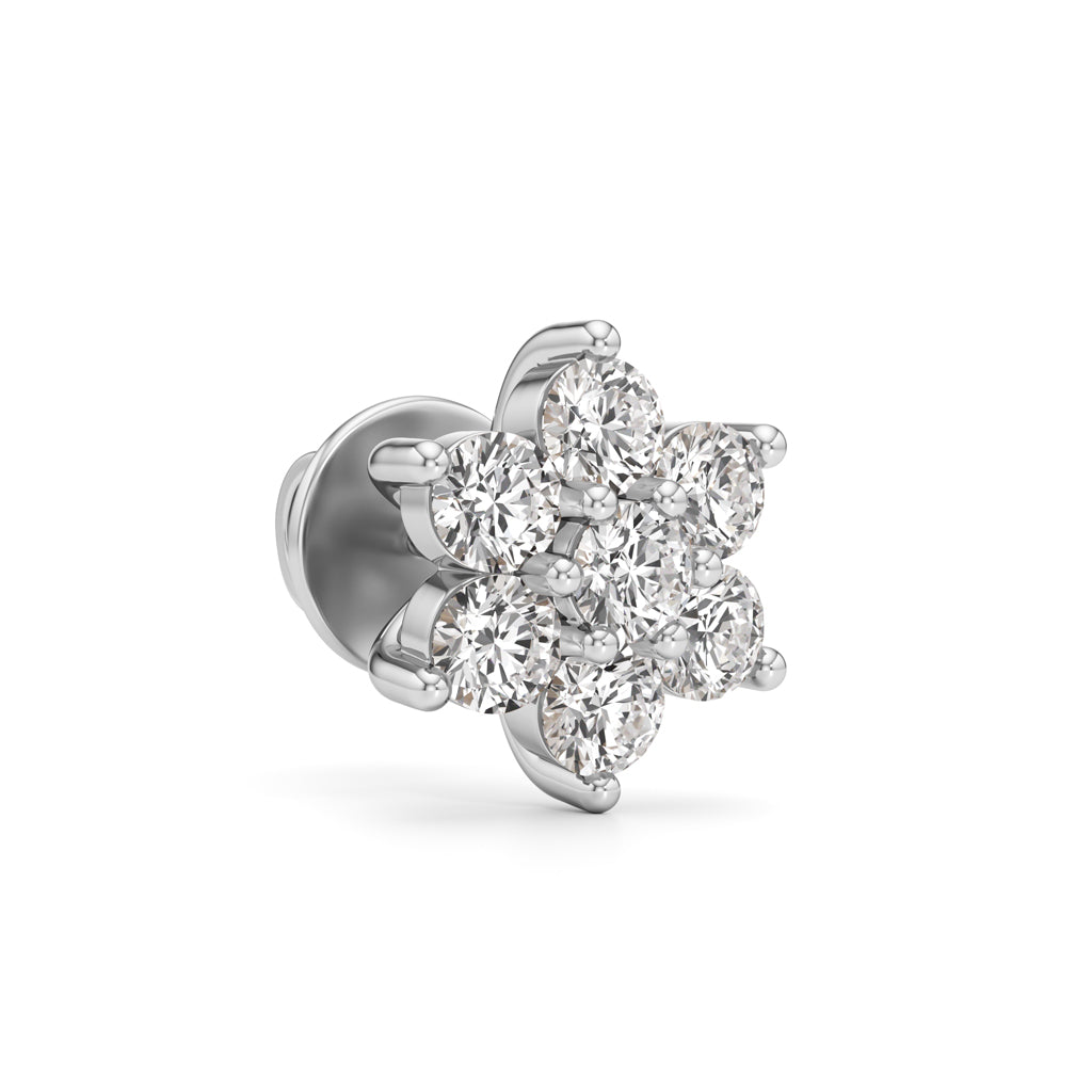125Ct Round Shape Fancy Studs Earrings