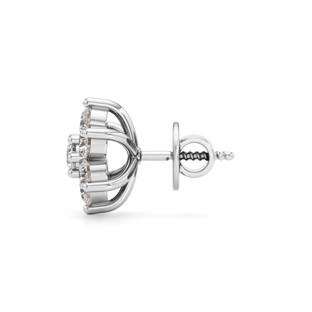 125Ct Round Shape Fancy Studs Earrings