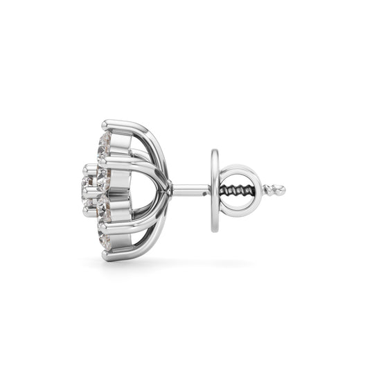 125Ct Round Shape Fancy Studs Earrings