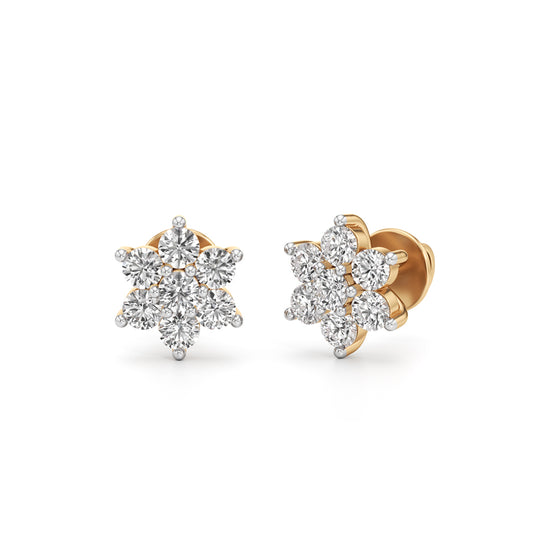 125Ct Round Shape Fancy Studs Earrings