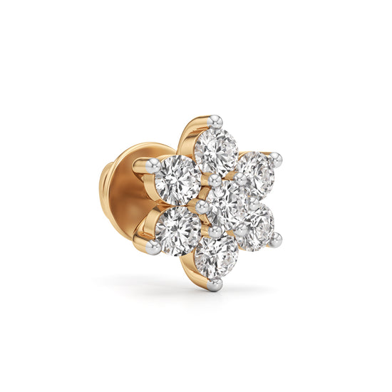 125Ct Round Shape Fancy Studs Earrings