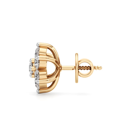 125Ct Round Shape Fancy Studs Earrings