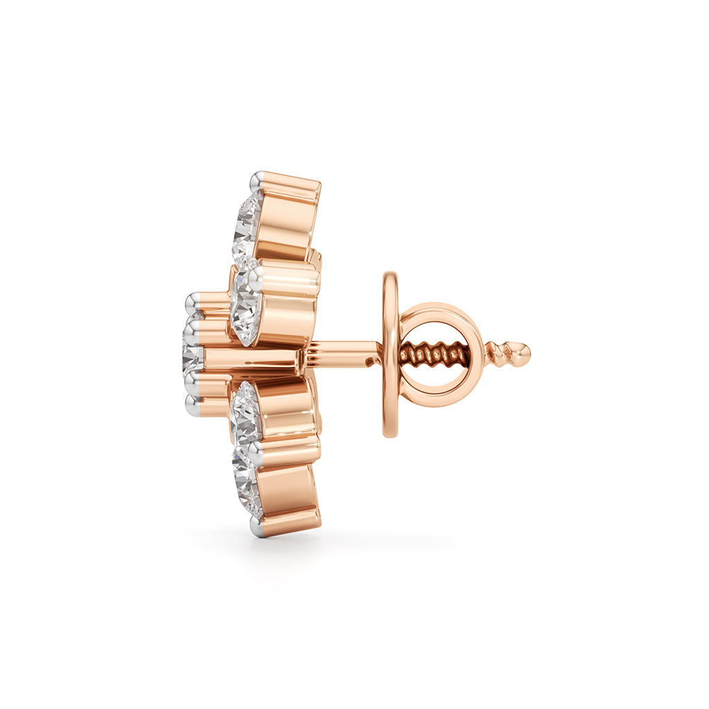 15Ct Round Shape Fancy Studs Earrings