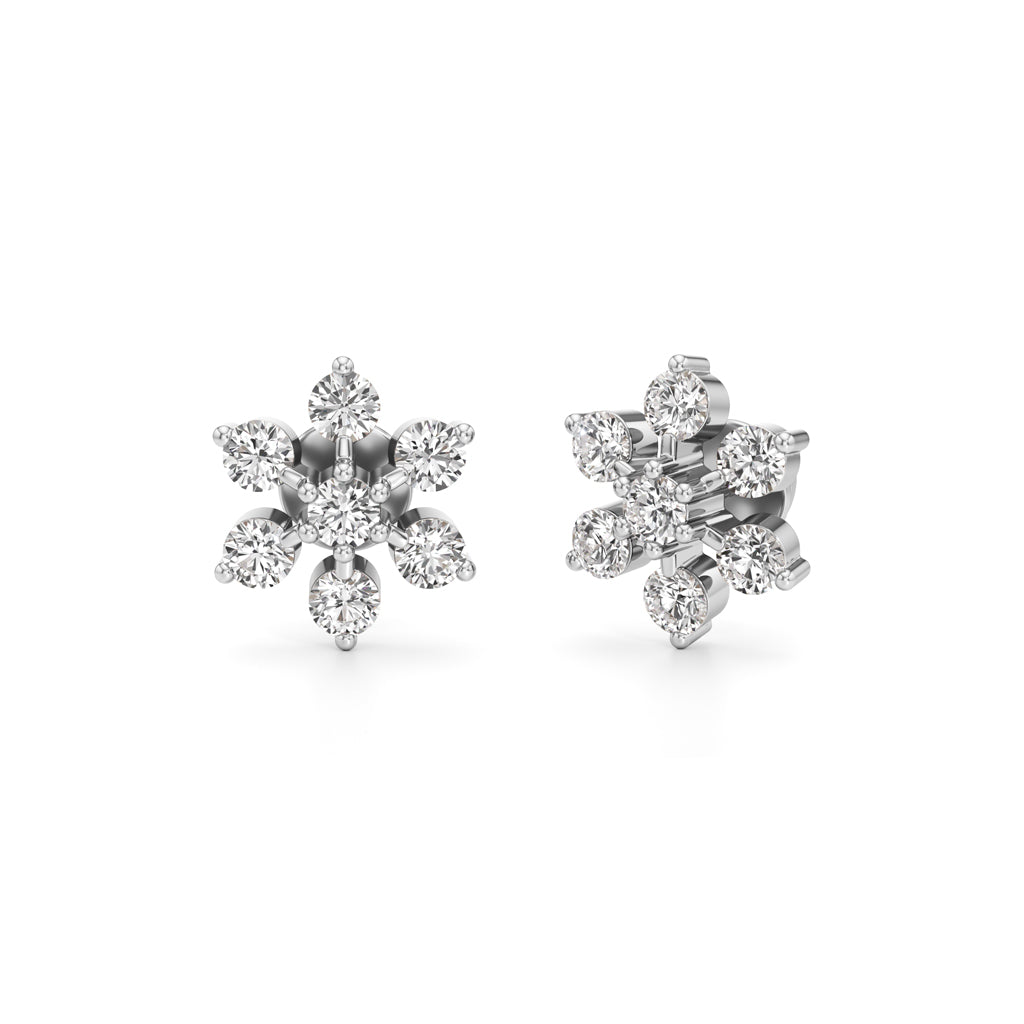 15Ct Round Shape Fancy Studs Earrings