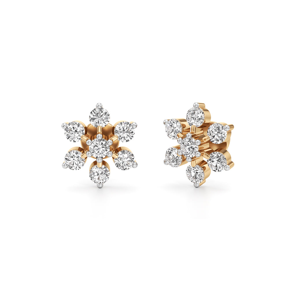 15Ct Round Shape Fancy Studs Earrings