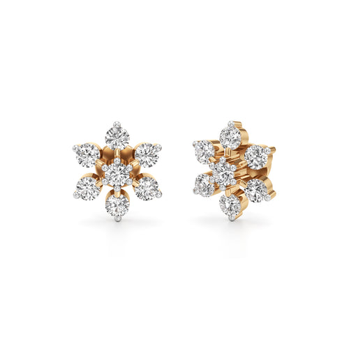 15Ct Round Shape Fancy Studs Earrings