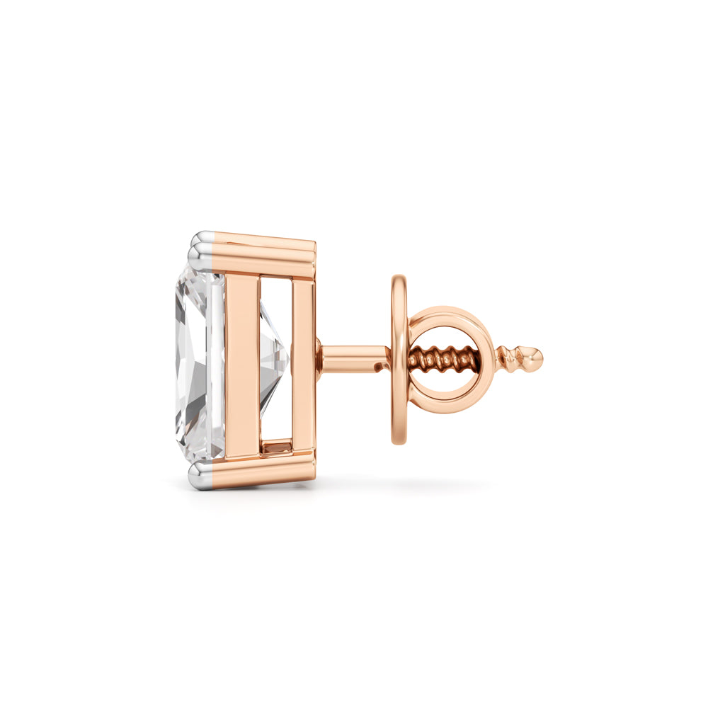 25Ct Radiant Shape Solitaire Studs Earrings