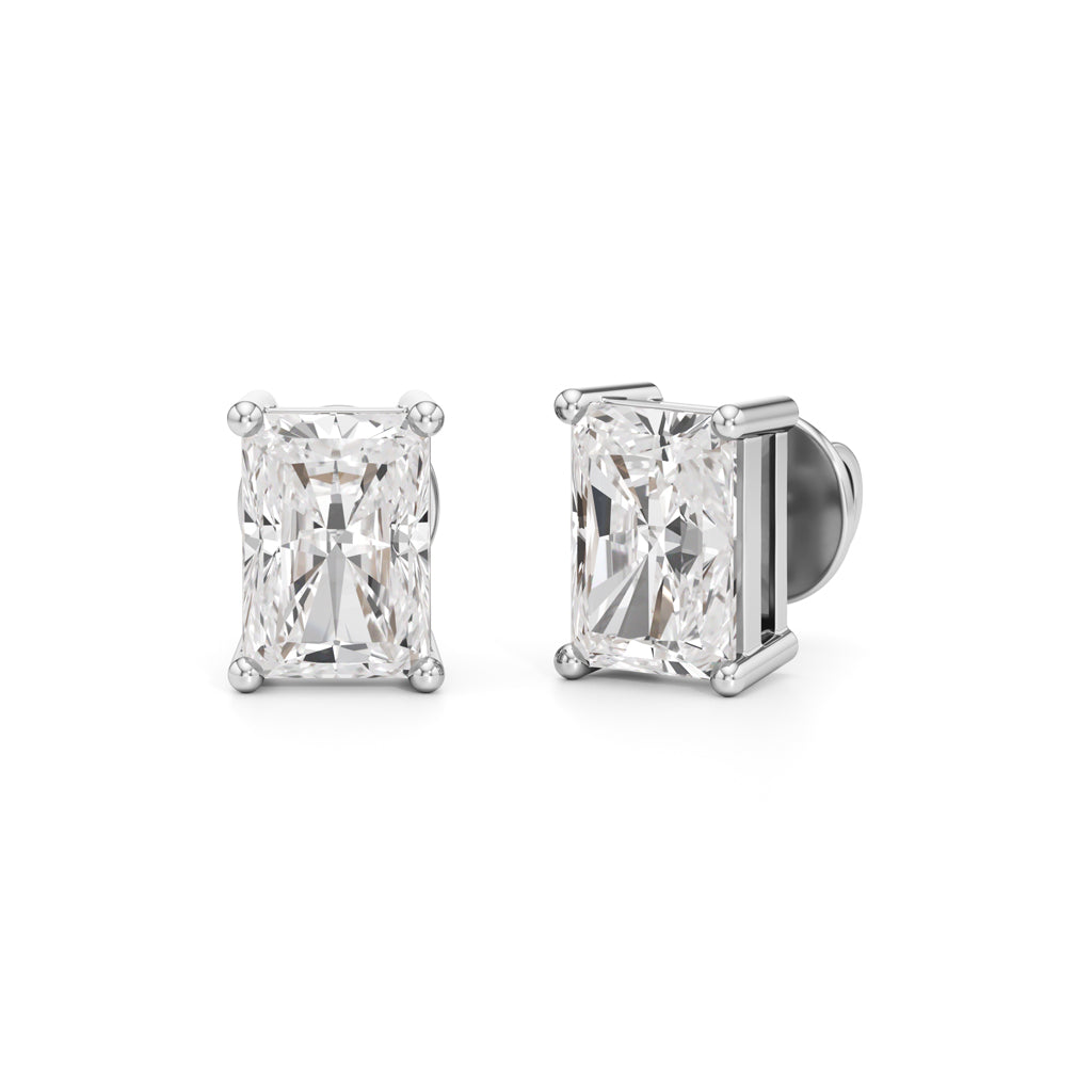 25Ct Radiant Shape Solitaire Studs Earrings