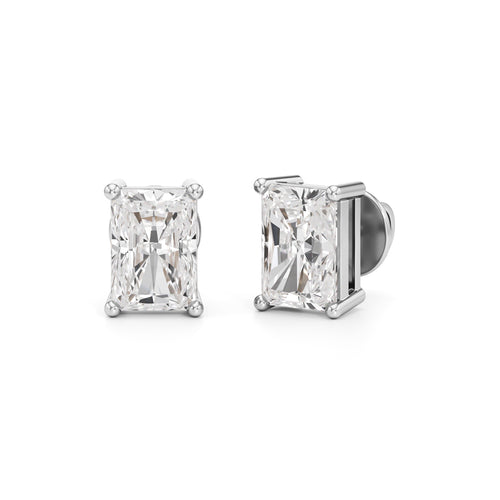 25Ct Radiant Shape Solitaire Studs Earrings