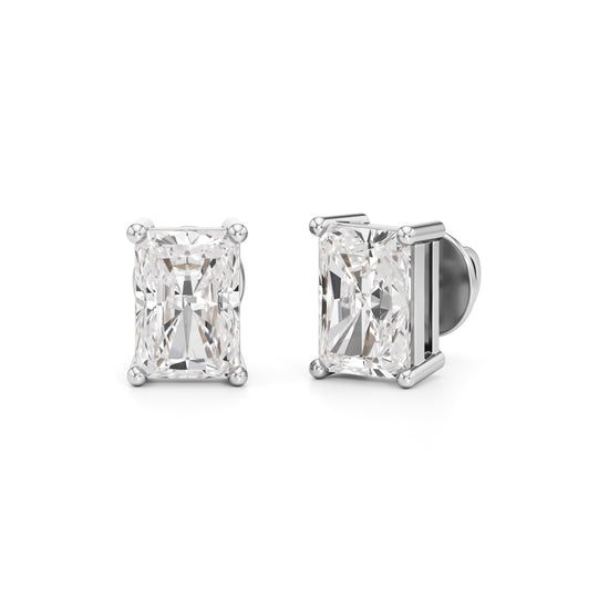 25Ct Radiant Shape Solitaire Studs Earrings