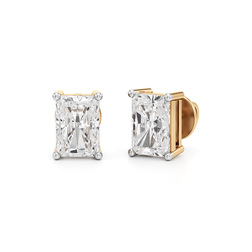25Ct Radiant Shape Solitaire Studs Earrings