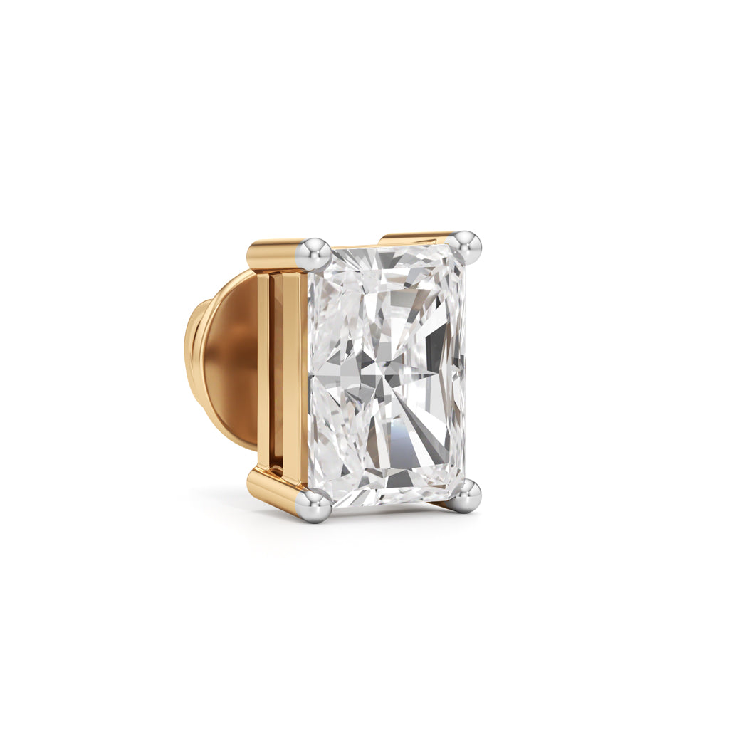 25Ct Radiant Shape Solitaire Studs Earrings