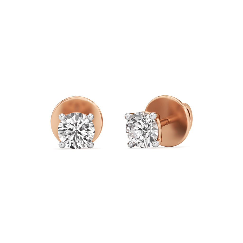 050 Ct Round Shape Solitaire Studs Earrings