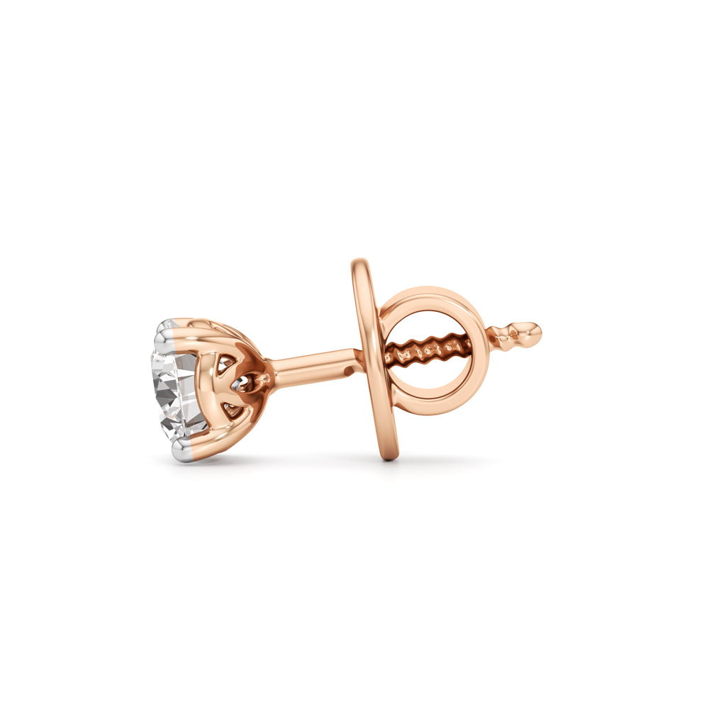 050 Ct Round Shape Solitaire Studs Earrings