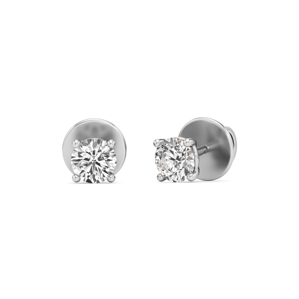 050 Ct Round Shape Solitaire Studs Earrings