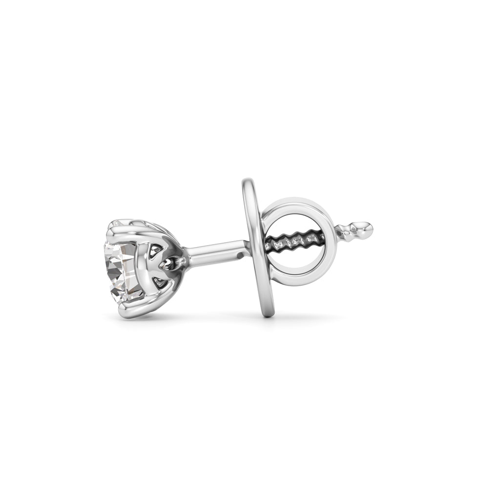 050 Ct Round Shape Solitaire Studs Earrings