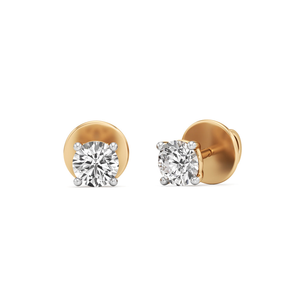 050 Ct Round Shape Solitaire Studs Earrings