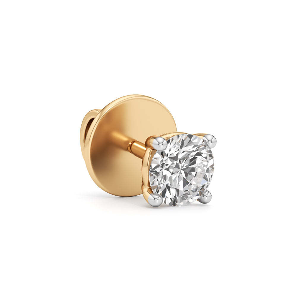050 Ct Round Shape Solitaire Studs Earrings