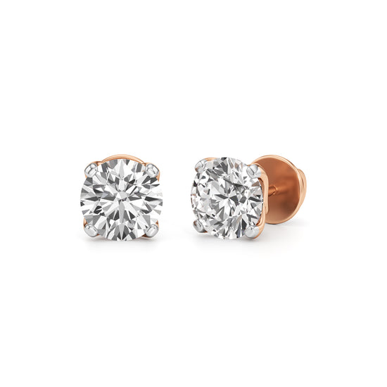 25Ct Round Shape Solitaire Studs Earrings