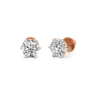 25Ct Round Shape Solitaire Studs Earrings