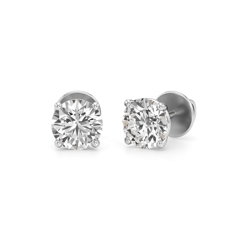 2Ct Round Shape Solitaire Studs Earrings