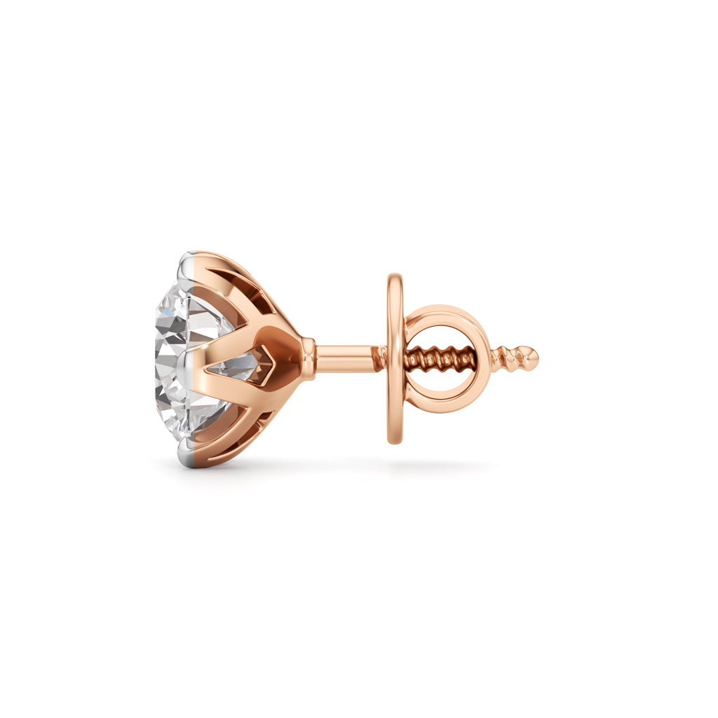 2Ct Round Shape Solitaire Studs Earrings