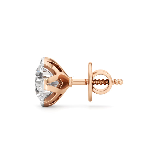 2Ct Round Shape Solitaire Studs Earrings