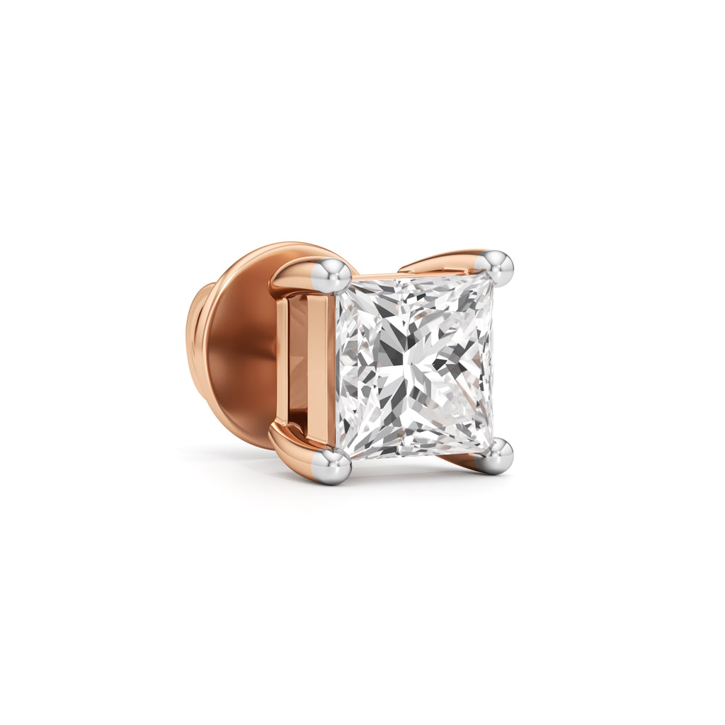 15Ct Princess Shape Solitaire Studs Earrings