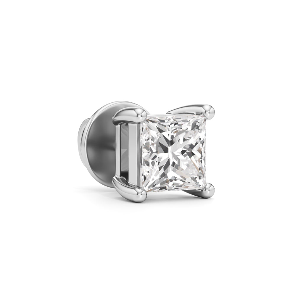 15Ct Princess Shape Solitaire Studs Earrings