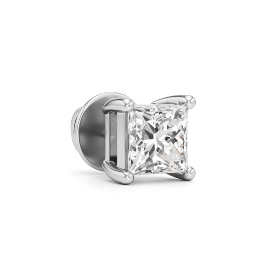 15Ct Princess Shape Solitaire Studs Earrings