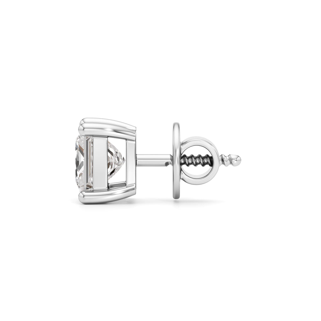 15Ct Princess Shape Solitaire Studs Earrings