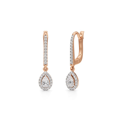 075Ct Pear Shape Hoops Earrings