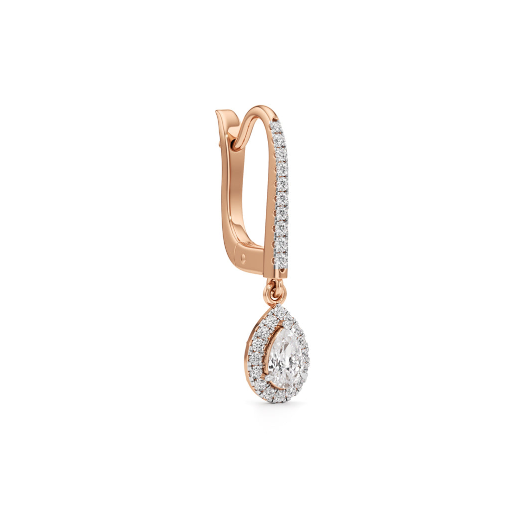 075Ct Pear Shape Hoops Earrings